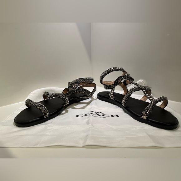 COACH Sandal Snake with Chain Detail - Picture 2 of 5